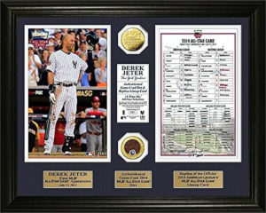 MLB Gifts Derek Jeter Final All-Star Lineup and Gold Coin framed