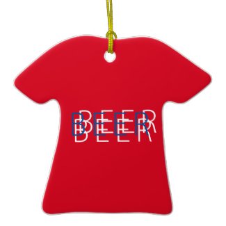 BEER Double Vision - Red White Blue Christmas Tree Ornaments