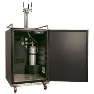 EdgeStar Full Size Triple Tap Built-In Kegerator - Black and Stainless Steel 