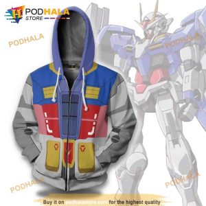 00 Raiser Cosplays Mobile Suit Gundam Custom 3D Hoodie Anime