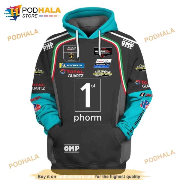 1st Phorm Paul Miller Racing Team Lamborghini All Over Printed Unisex 3D Hoodie