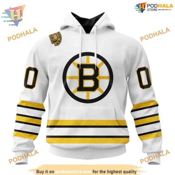 2023-2024 Centennial Away NHL Boston Bruins Hoodie 3D