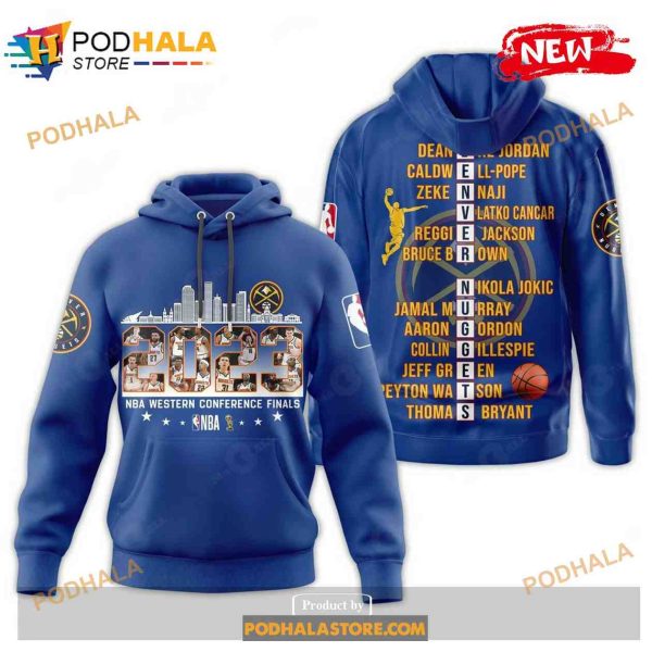 2023 NBA Denver Nuggets Western Conference Finals Champions Blue Sweatshirt 3D Hoodie