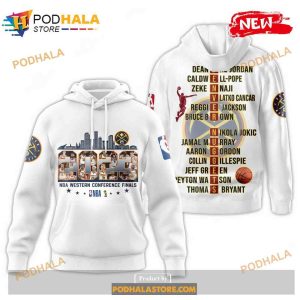 2023 NBA Denver Nuggets Western Conference Finals Champions White Sweatshirt 3D Hoodie