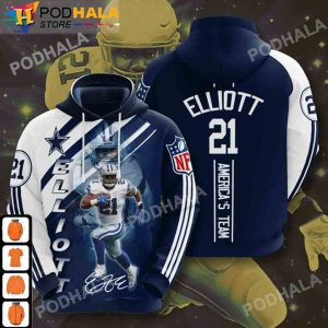 21 Elliott America Team Signature NFL Dallas Cowboys Christmas Gifts 3D Hoodie