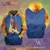 Abstract Background Bear Blue Camping 3D Hoodie Sweatshirt