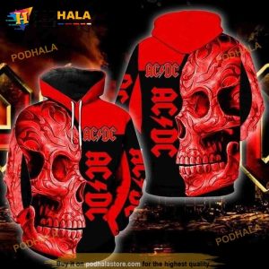 Acdc Rock Band Music X Skull 3D Hoodie Sweatshirt