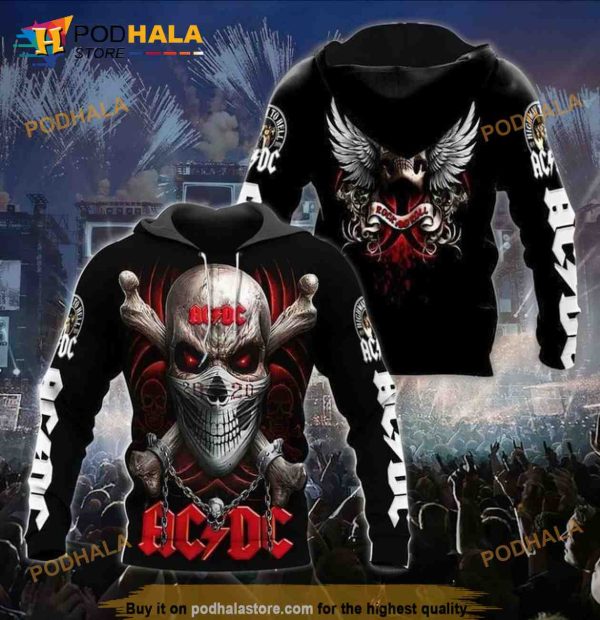 Acdc Skull Gift For Fan 3D Hoodie Sweatshirt