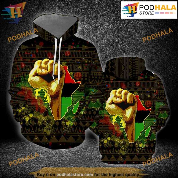 Africa Black Power All Over Print 3D Hoodie Shirt Sweatshirt