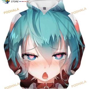 Ahegao Hatsune Miku Maker Hikoshiki Aop 3D Hoodie Sweatshirt