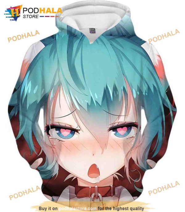 Ahegao Hatsune Miku Maker Hikoshiki Aop 3D Hoodie Sweatshirt