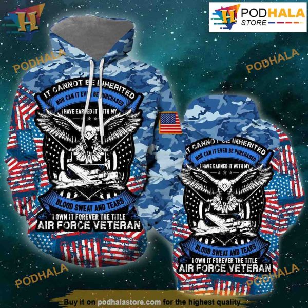 Air Force Veteran All Over Print 3D Hoodie Shirt Sweatshirt