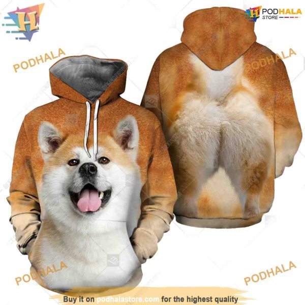 Akita Dog Full Head And Body Animal Costume All Over Printed 3D Hoodie