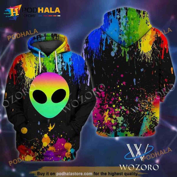 Alien Colorful 3D Hoodie Sweatshirt