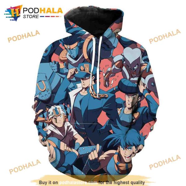 All Jojo Characters Jojo’s Bizarre Adventure Character Anime Aop 3D Hoodie