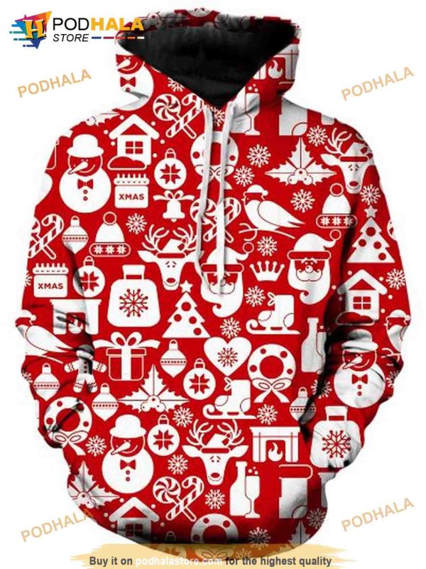 All The Fixins Christmas Snowing 3D Hoodie Sweatshirt