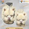 Alpaca White All Over Print 3D Hoodie Shirt Sweatshirt