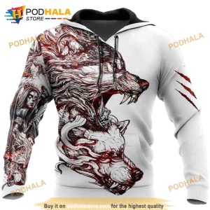 Alpha Wolf Tattoo 3D Hoodie Sweatshirt