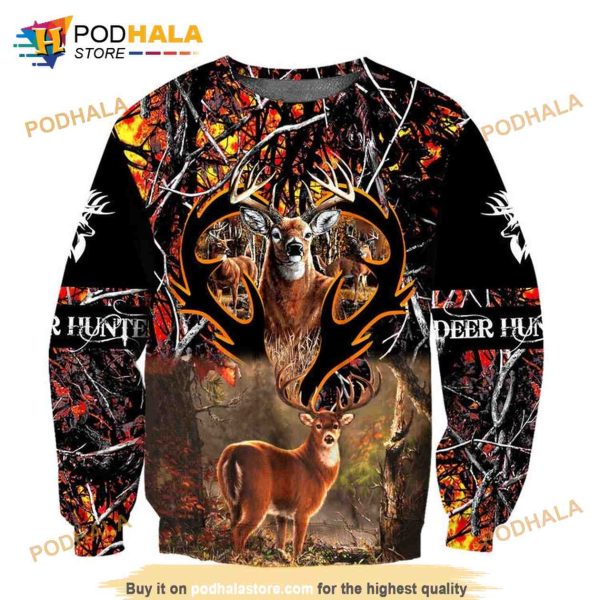 Amazing Deer Hunting All Over Printed Sweatshirt