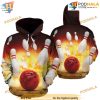 Amazing Fire Bowling Red Pin All Over Print 3D Hoodie Shirt Sweatshirt