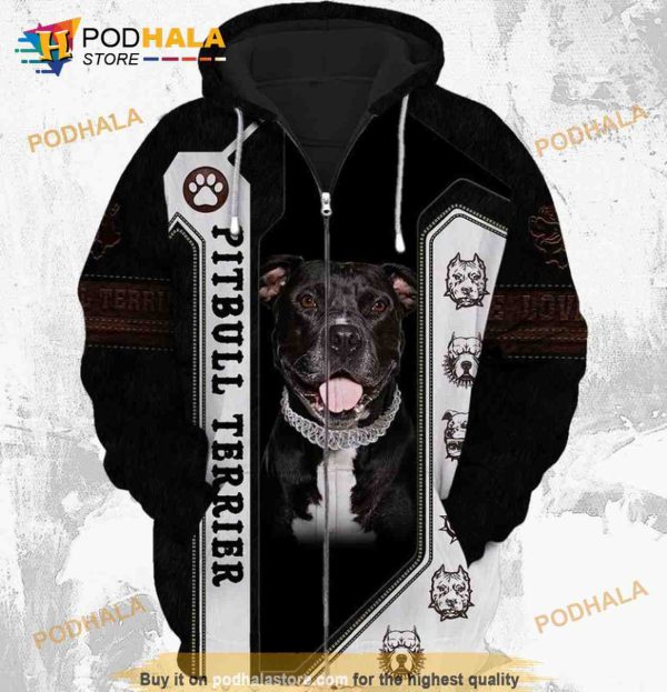 American Pitbull Terrier Dog 3D Hoodie Sweatshirt