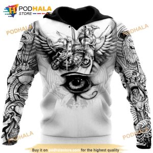 Ancient Egypt Anubis And Eyes Of Horus 3D Hoodie Sweatshirt