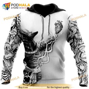 Ancient Egypt Anubis And Heart 3D Hoodie Sweatshirt