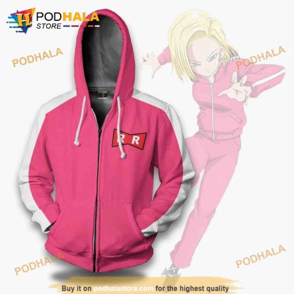 Android 18 Unisex Casual 3D Hoodie Dragon Ball Z