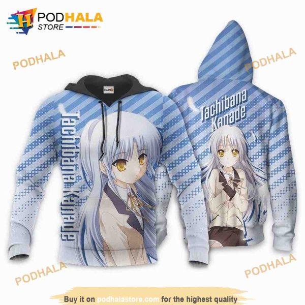 Angel Beats Tachibana Kanade Anime Manga 3D Hoodie Sweatshirt