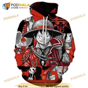 Anime One Piece All Over Print 3D Hoodie Sweatshirt