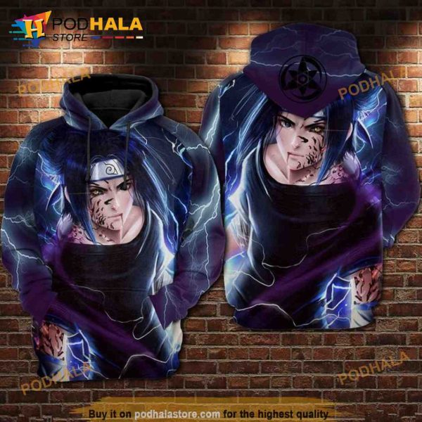 Anime Sasuke 3D Hoodie Sweatshirt For Naturo Movie Fans