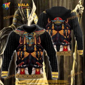 Anubis Horus Eye And Egyptian Falcon 3D Hoodie Sweatshirt