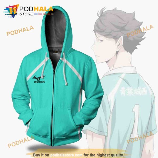 Aoba Johsai High Libero Uniform Haikyuu 3D Hoodie Anime Outfit