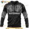 Aotearoa Maori Tattoo White 3D Hoodie