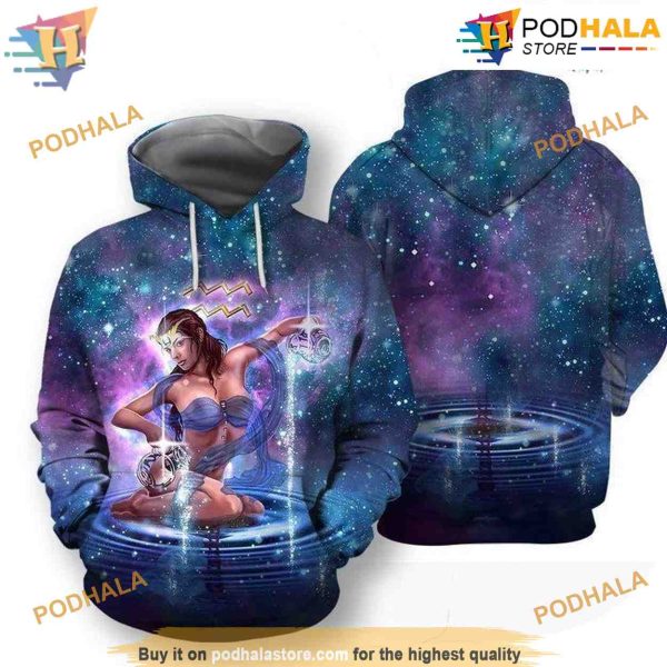 Aquarius All Over Print 3D Hoodie Shirt Sweatshirt