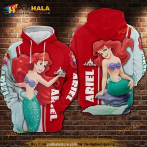 Ariel – The Little Mermaid Disney Over Print 3D Hoodie