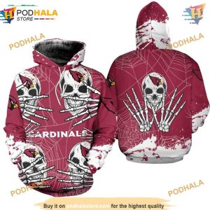 Arizona Cardinals 3D Hoodie Skull for Halloween