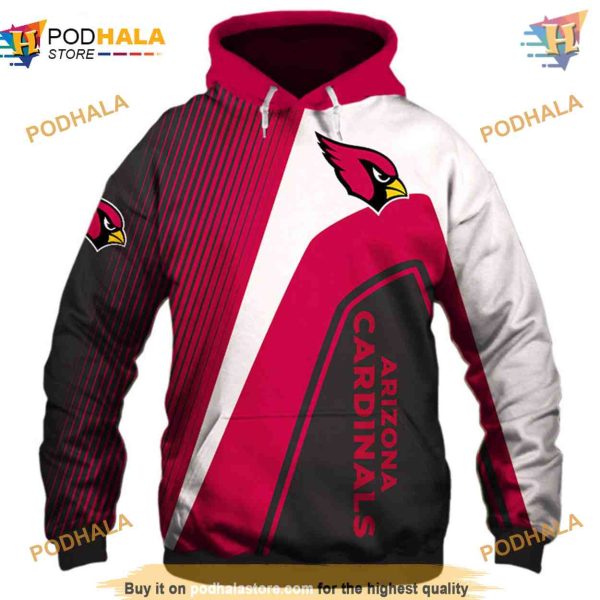 Arizona Cardinals 3D Hoodie Sweatshirt Pullover NFL Football