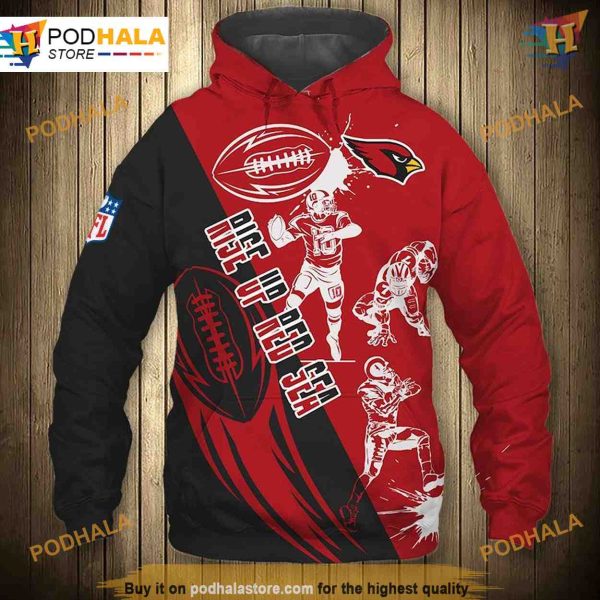 Arizona Cardinals Hoodie 3D Design Cartoon Player