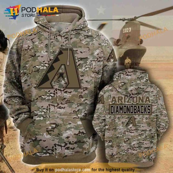 Arizona Diamondbacks Camouflage Veteran 3D Cotton Hoodie