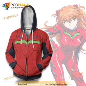 Asuka Langley Soryu 3D Hoodie Neon Genesis Evangelion Anime Casual Cosplay