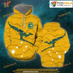 Australia Rugby Kangaroo All Over Print 3D Hoodie Shirt Sweatshirt