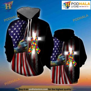 Autism Awareness Cross All Over Print 3D Hoodie Shirt Sweatshirt