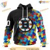 Autism Awareness Special Black NHL Boston Bruins Hoodie 3D