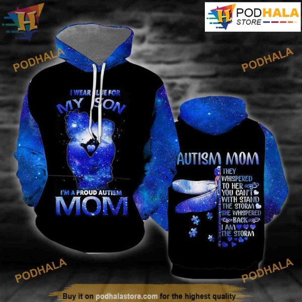 Autism Mom Mom Gift All Over Print 3D Hoodie Shirt Sweatshirt