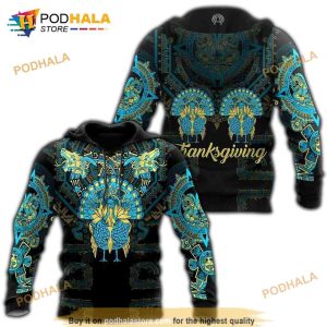 Aztec Mayan Aztec Turkey Thanksgiving 3D Hoodie