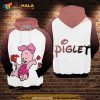 Baby Cute Piglet Playing With Flower Over Print 3D Hoodie Sweatshirt