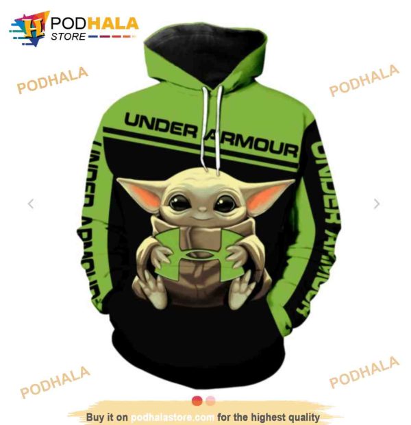 Baby Yoda Hug Under Armour 3D Hoodie Sweatshirt Shirt