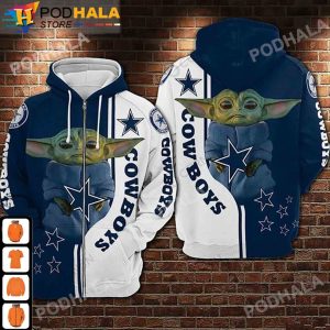 Baby Yoda NFL Dallas Cowboys Christmas Gifts Football 3D Hoodie AOP