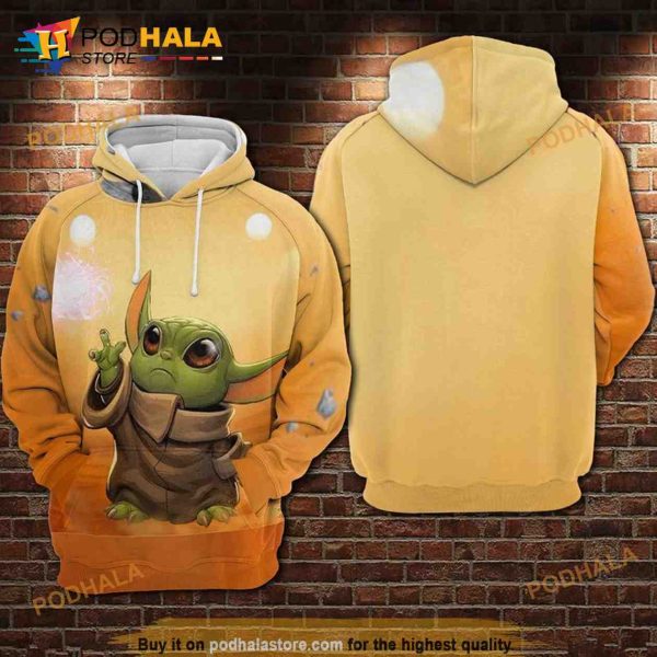 Baby Yoda Star Wars Cute Love 3D Hoodie All Over Print